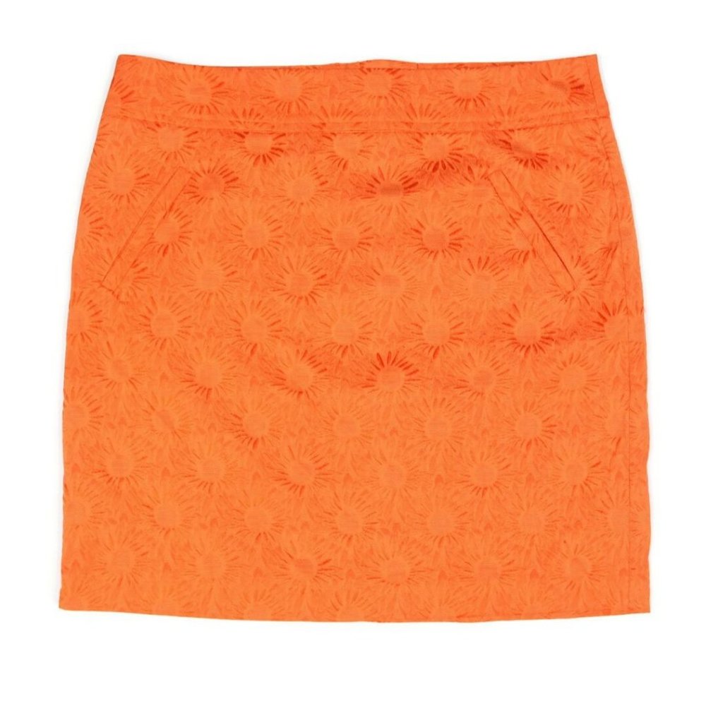 POSTMARK Anthropologie Orange Floral Pencili Skirt size US 10